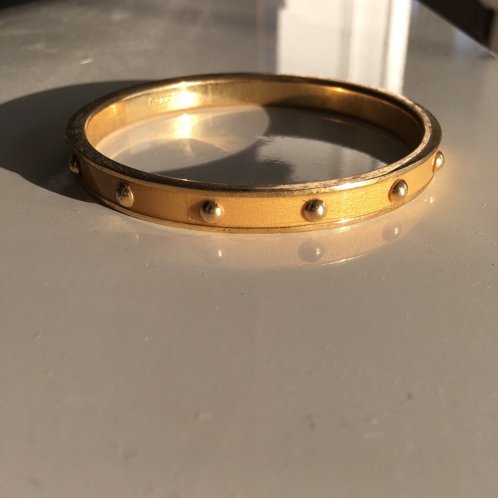 Coach Studded Gold & Enamel Bangle Bracelet